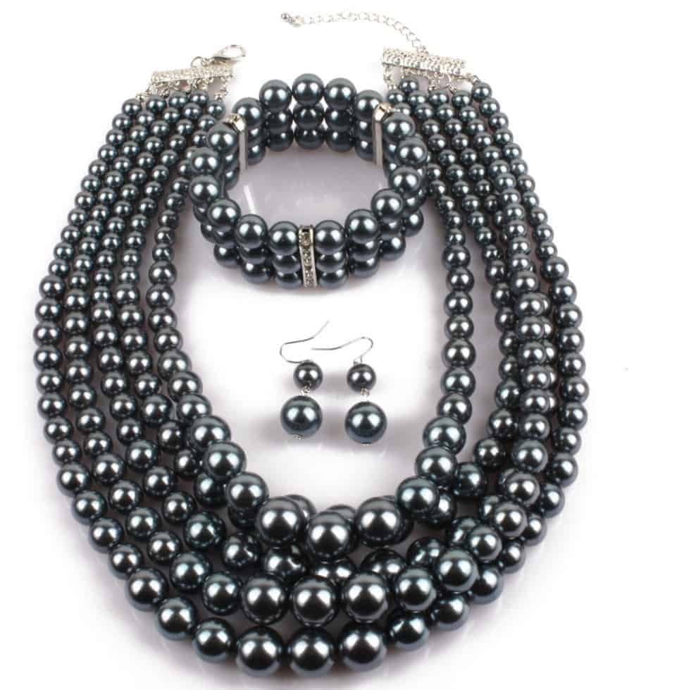 BULK FAUX PEARL JEWELRY SETS FOR PROM PARTY 001