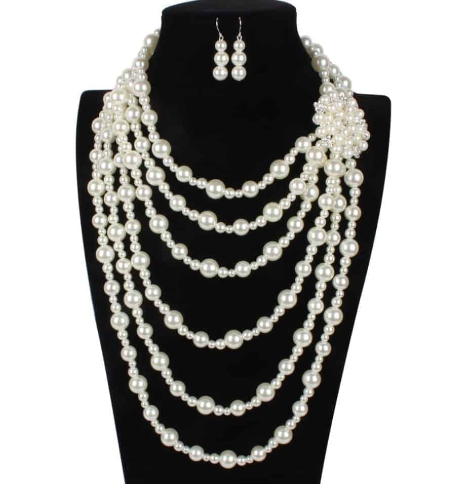 rygai Women Necklace Elegant Minimalist Adjustable Long Lustrous Faux Pearl  Chain Pendant Necklace Fashion Jewelry,Silver - Walmart.com