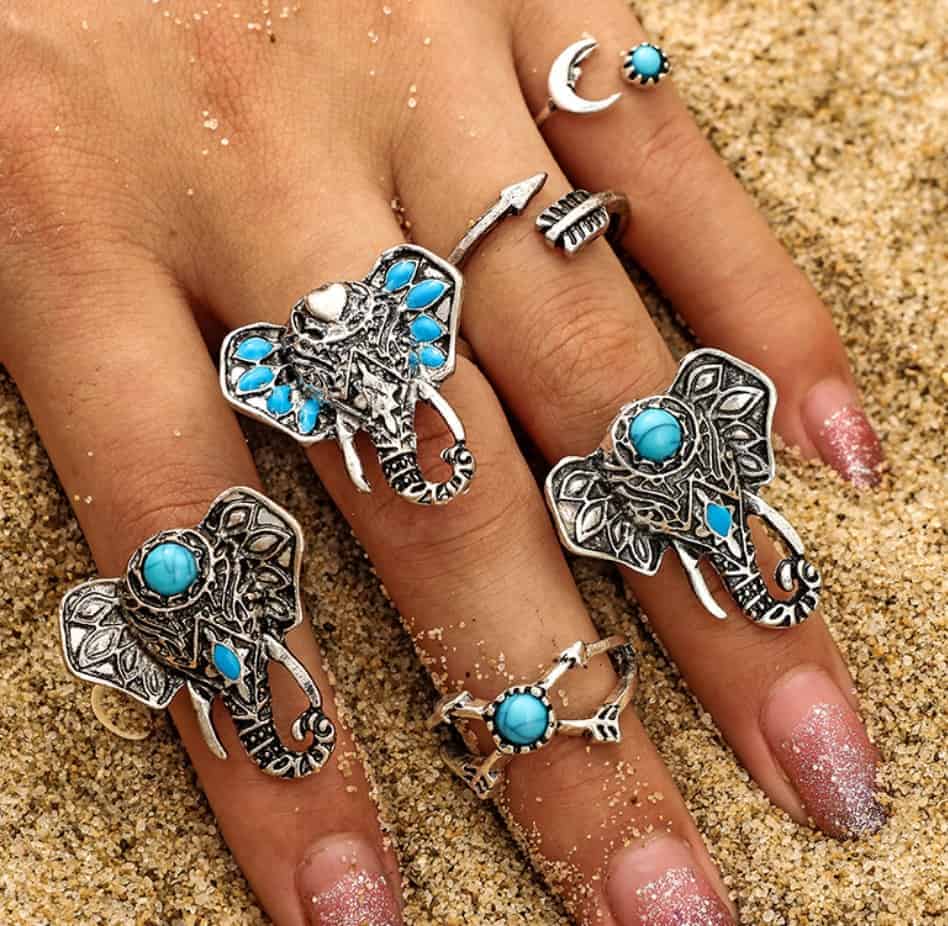Silver Elephant Ring - Lucky Elephant Ring - Small Elephant Ring – Adina  Stone Jewelry