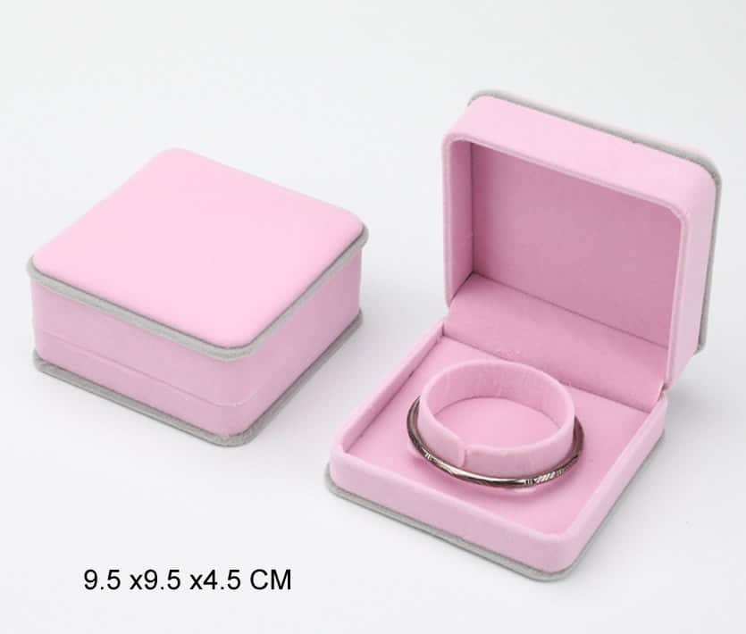 Oirlv Pink Velvet Jewelry Packaging Box Pendant Earrings Display Storage Case Pendant Gift Box 