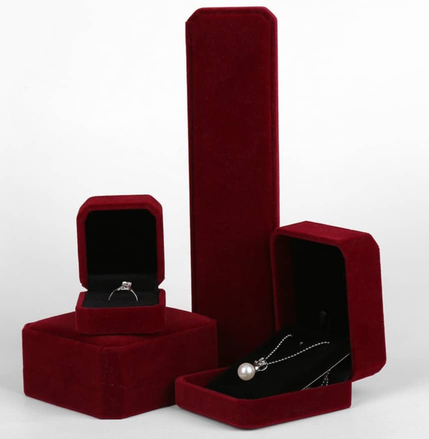 Red velvet box for bracelets necklaces and bracelets 
