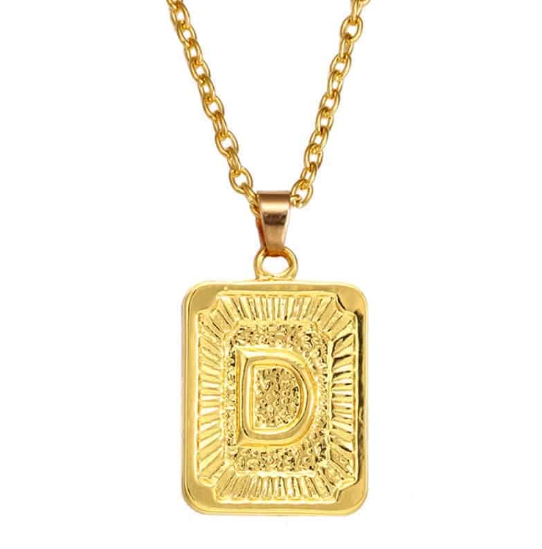 A to Z 26 alphabet letter tag necklaces, gold plated ,#YONGGN7001 ...