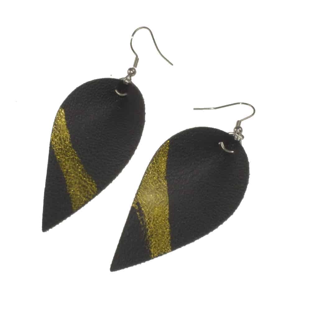 Women fashion Faux leather drop earring ,35-65mm,black ,steel earring ...