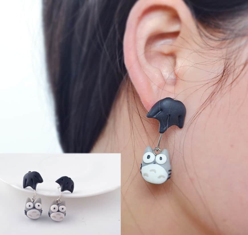 handmade polymer clay 3D Animal earrings (cat ) 