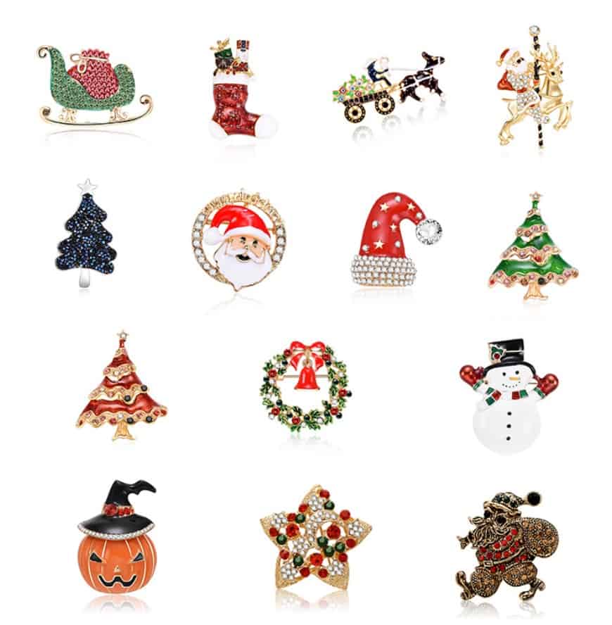 Christmas Theme Brooch pin ,a lot of 10 pcs - FromOcean.com