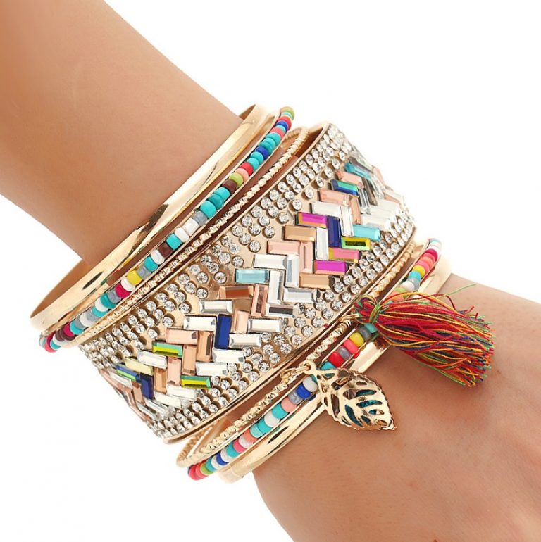 Women Fashion Seed Bead Fringed crystal bracelet - FromOcean.com