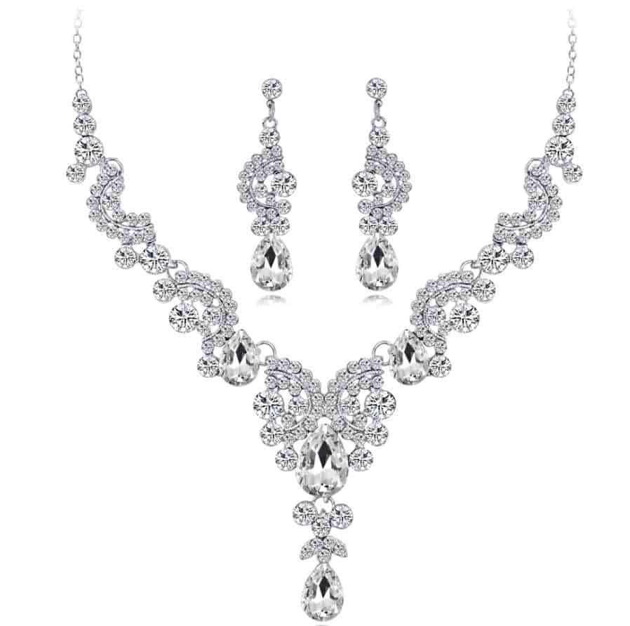 Conjunto De Joyas De Bodas Toucheart Crystal Bride Jewelry 