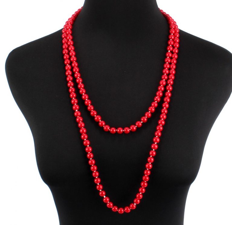 Download Women Pearl knotted necklace long sweater chain more color for choice ,60inch - FromOcean.com