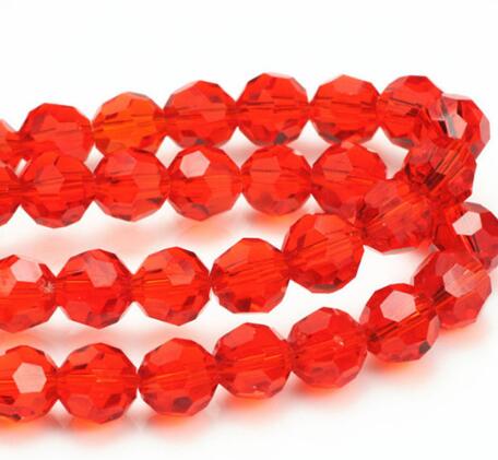 6 mm Red Glass Beads/ 6mm Cuentas De Vidrio Rojo 
