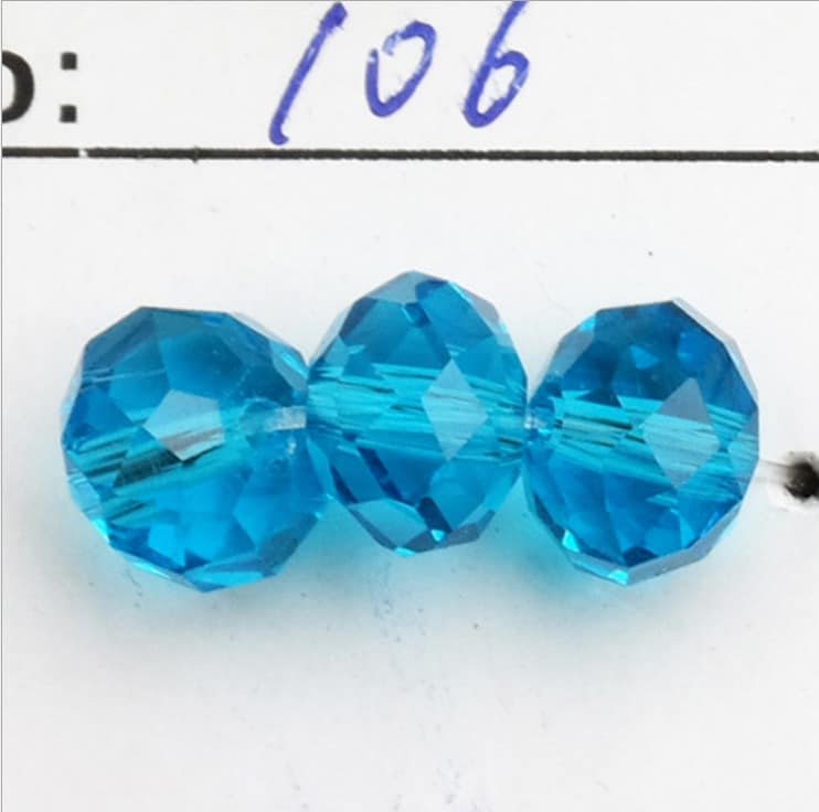 Diy Jewelry Faceted 100pcs 4x6mm Rondelle glass Crystal Beads  lake blue AB