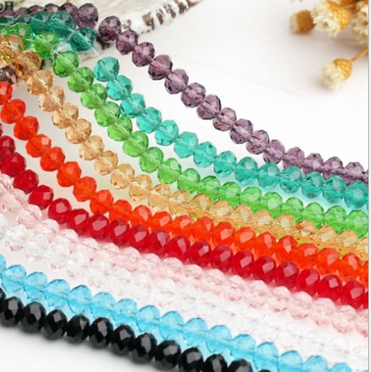 50x 12x12mm Flat Round Faceted Rondelle DIY Crystal Beads Fit Jewelry Wholesale 