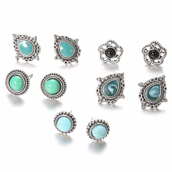 Classy Turquoise Crescent Earrings | ZEN by Karen Moore Jewelry