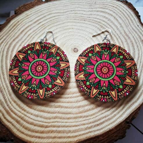 wooden boho earrings