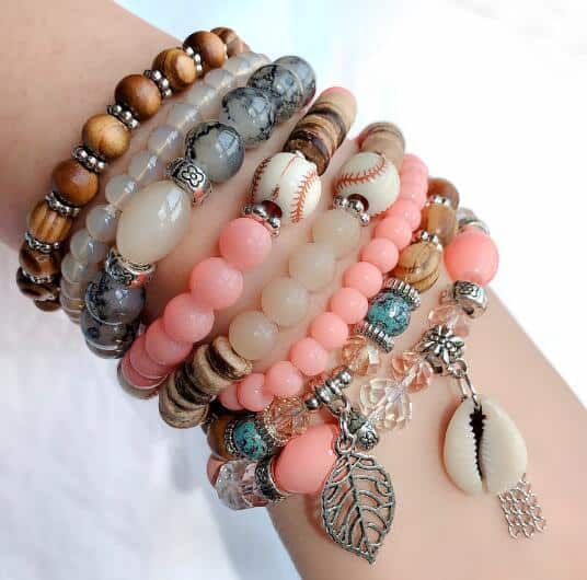 Wholesale 12 pcs Fashion Jewelry Elastic wooden beaded bracelet bracelet 