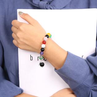 10MMFashion Woman Coloured JADE Gemstone HAND CATENARY Elastic Bracelet Gift A43 