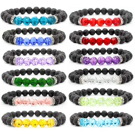 8mm Volcanic stone crystal healing bracelet mixed color sold ,sold by ...