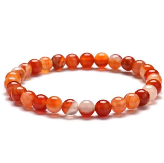 Natural Agate Natural Stone Red Agate Birthstone Beads Women Bracelet T91