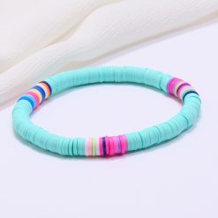 polymer clay beaded bracelet, Boho style jewelry, - FromOcean.com