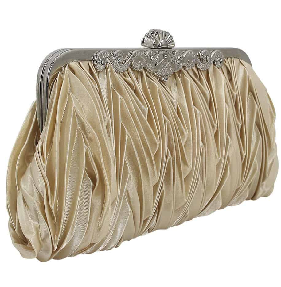 Satin fabric pleats ladies evening bag, clutches for wedding bridesmaid - FromOcean.com