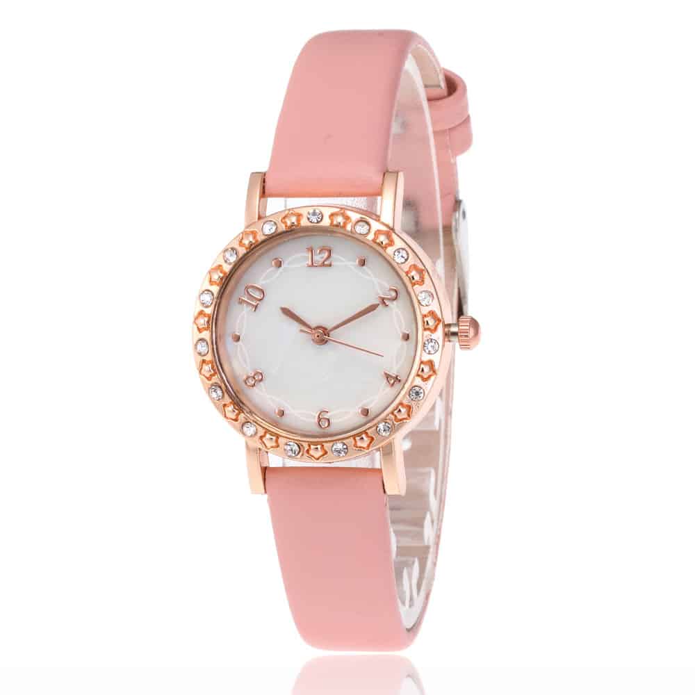 New Rose Gold plated Watch with Leather Strap, Kid’s Girl’s student's ...