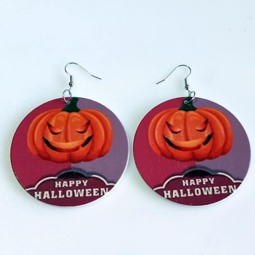 Halloween theme wooden earrings for girls - FromOcean.com