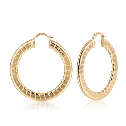 Cooper Hoop plating 18K gold earrings - FromOcean.com