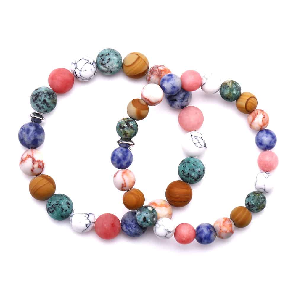 Natural Gemstone frosted beads stretch bracelet - FromOcean.com