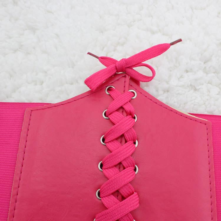 Womens Elastic Costume Waist Belt Lace-up Tied Waspie Corset Belts For Women